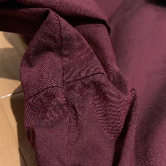 VEUC RW&CO Long Sleeve Shimmery Burgundy Blouse with pattern - size M - Picture 8 of 16